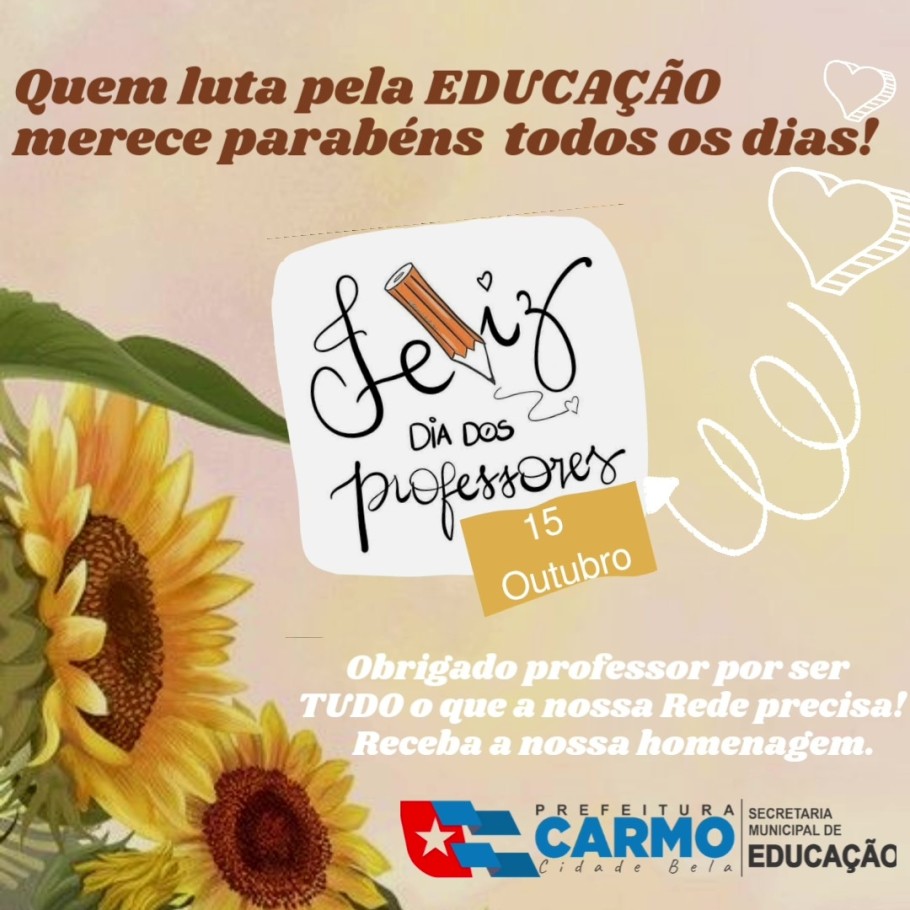 Feliz dia dos Professores!