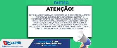 FAETEC, ATENÇÃO