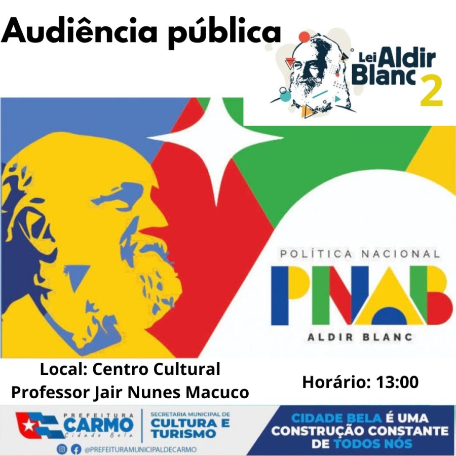 Convocação para Audiencia Publica da Aldir Blanc 2