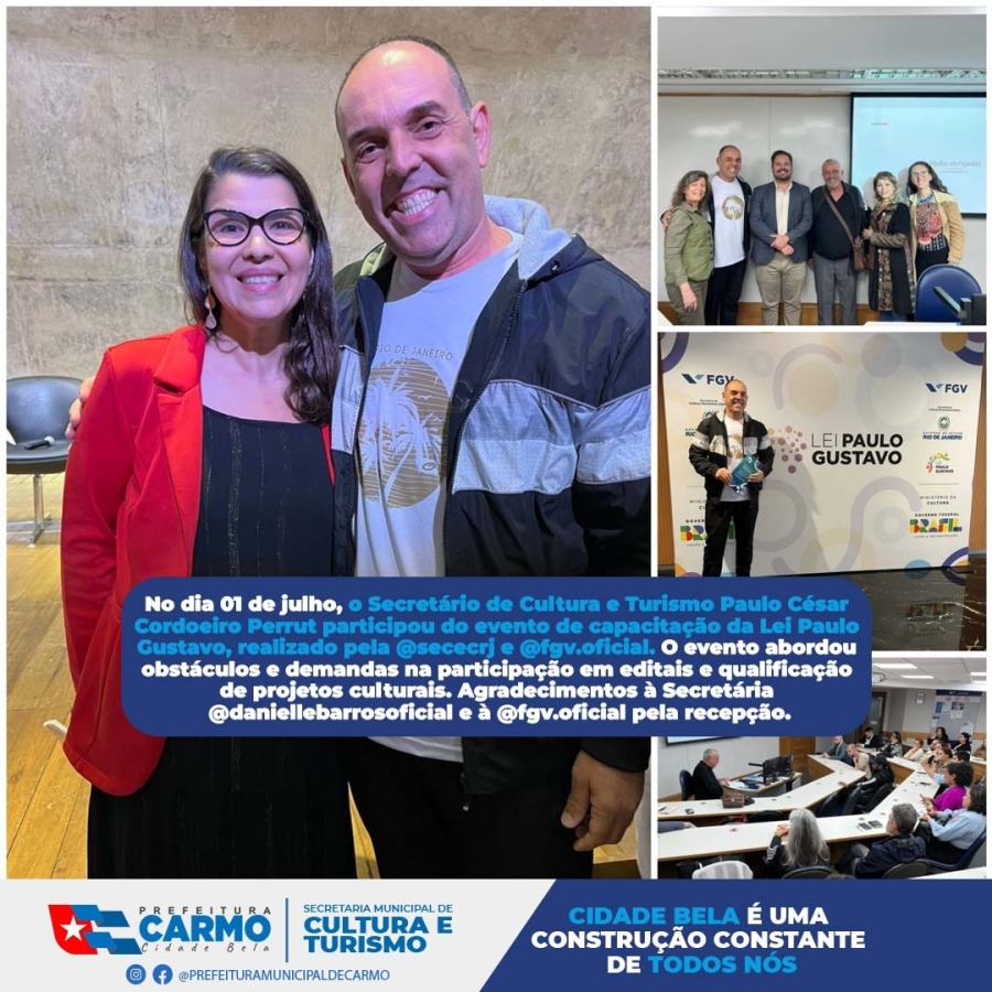 Secretário de Cultura e Turismo presente no evento do Programa de Capacitação da Lei Paulo Gustavo