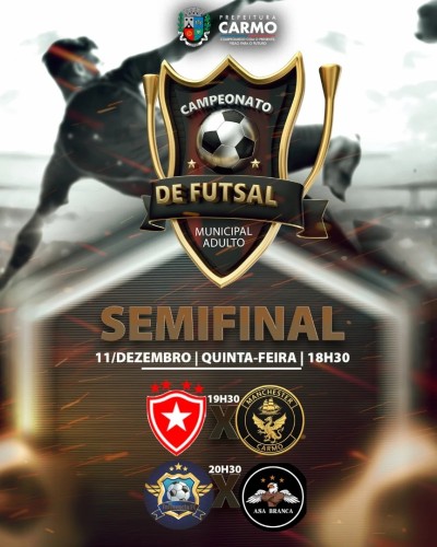 &Eacute; dia de decis&atilde;o no futsal carmense! A Semifinal do Campeonato Municipal de Futsal &ndash; Categoria Adult