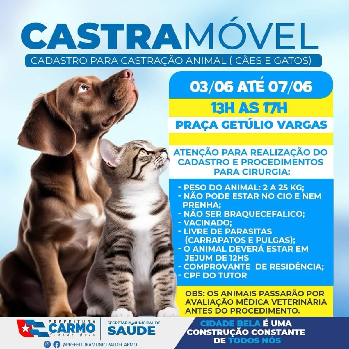 Realização do cadastro e procedimentos para cirurgia