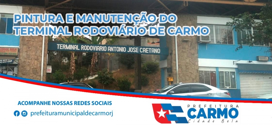 A Prefeitura Municipal de Carmo-RJ, por meio da Secretaria Municipal de Servi&ccedil;os P&uacute;blicos e Meio Ambiente est&aacute; realizando manuten&ccedil;&atilde;o no Terminal Rodovi&aacute;rio Antonio Jos&eacute; Caetano.