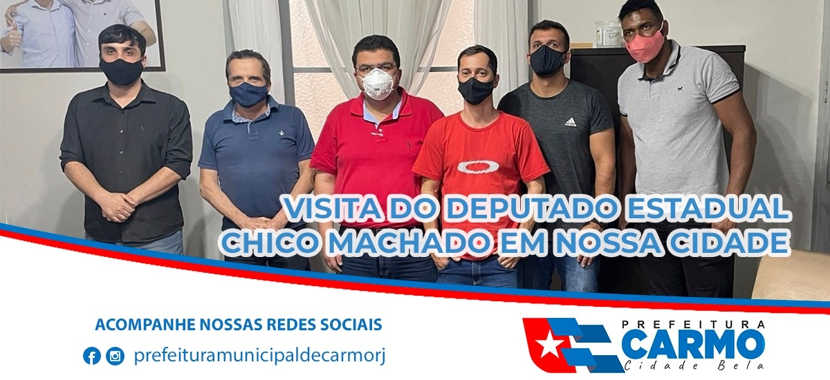 O Prefeito Municipal de Carmo RJ, Sérgio Soares recebeu nesta quinta-feira (19), em seu gabinete, a visita do Deputado Estadual Chico Machado.