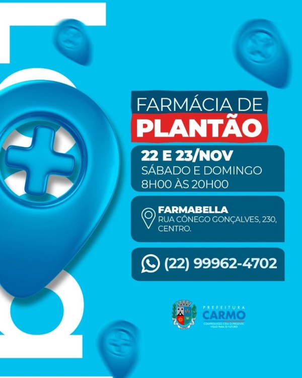 ⚠️ Atenção! O plantão deste final de semana é da Farmabella