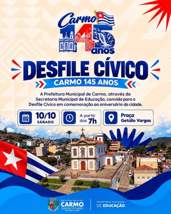 A Prefeitura Municipal de Carmo, por meio da Secretaria Municipal de Educa&ccedil;&atilde;o, convida toda a popula