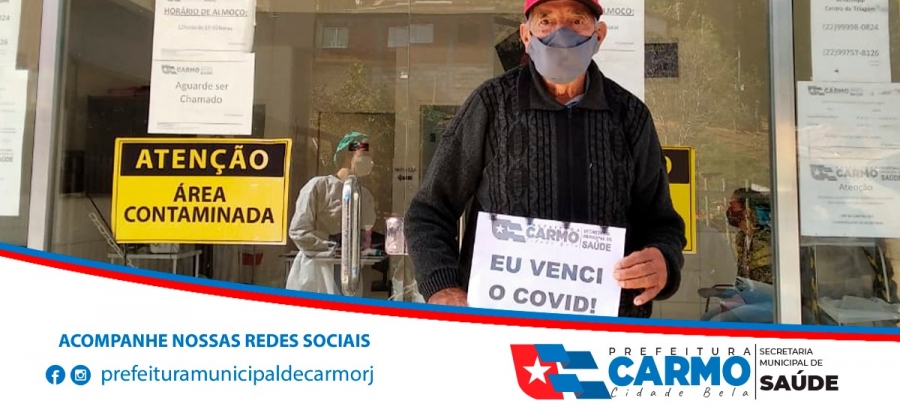 A alegria da recuperação da Covid-19 foi sentida de forma intensa pelo Sr. Silvio Lopes, de 92 anos, que se tornou uma das pessoas mais idosas a vencer a Covid-19 na cidade de Carmo.