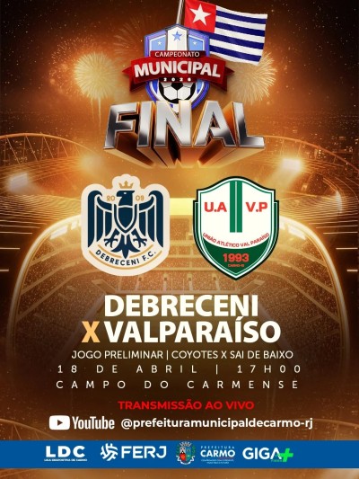 Chegou o grande momento que todos esperavam: A Final do Municipal! Ap&oacute;s semanas de grandes jogos, mu