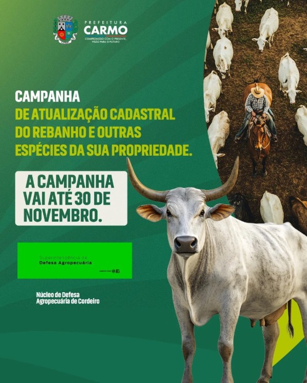 A Prefeitura Municipal de Carmo, por meio da Secretaria Municipal de Agricultura, em parceria com a 