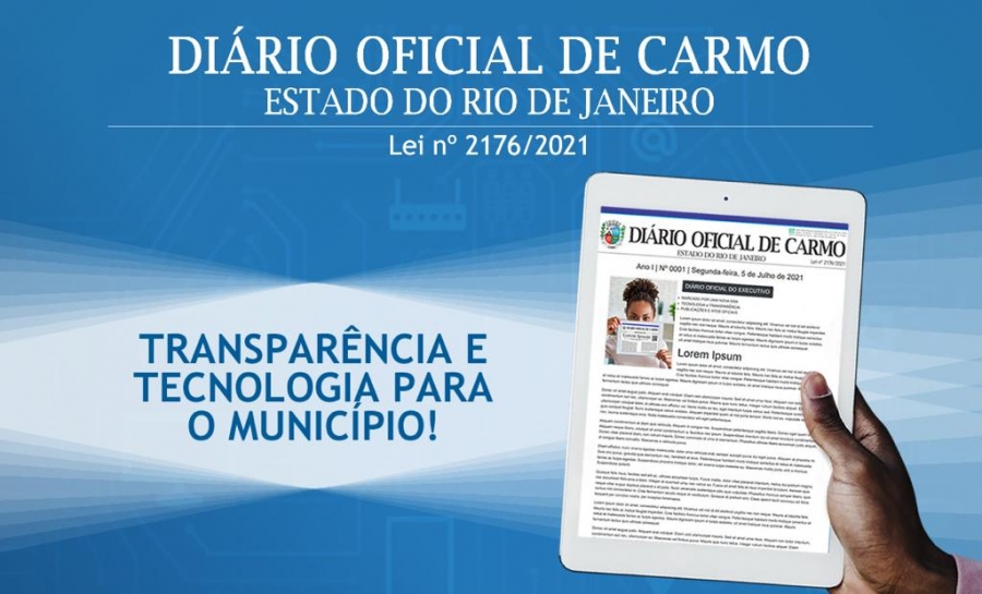 Criação do Diário Oficial Eletrônico da Prefeitura Municipal de Carmo.