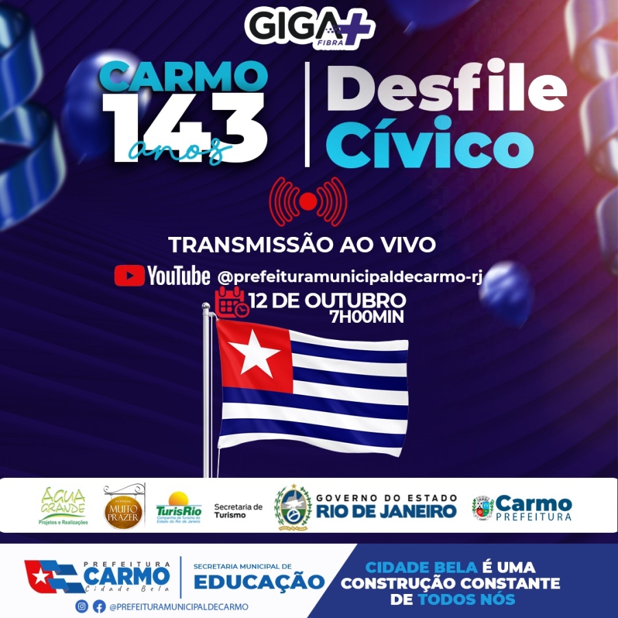Transmissão ao vivo do desfile cívico
