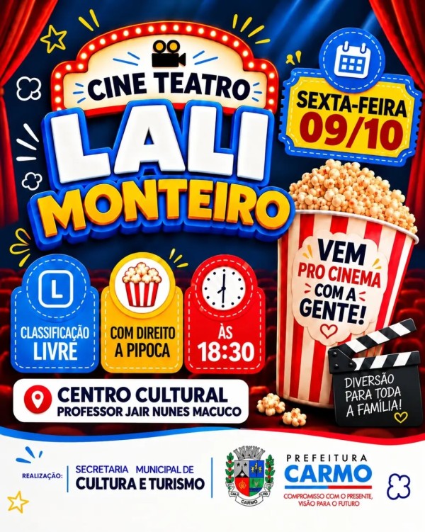 A Prefeitura Municipal de Carmo, por meio da Secretaria Municipal de Cultura e Turismo, convida toda