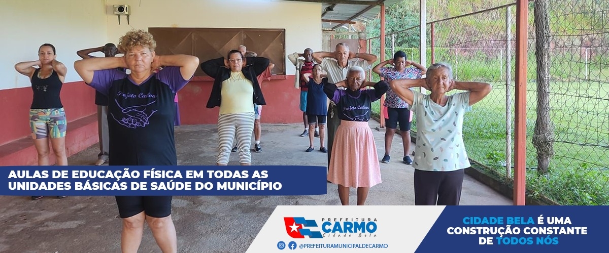 Aulas de Educação Física em Todas as Unidades de Saúde do Município.