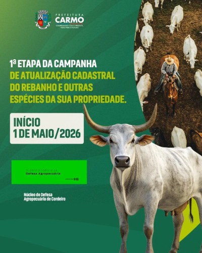 A Prefeitura Municipal de Carmo, por meio da Secretaria Municipal de Agricultura, em parceria com o 