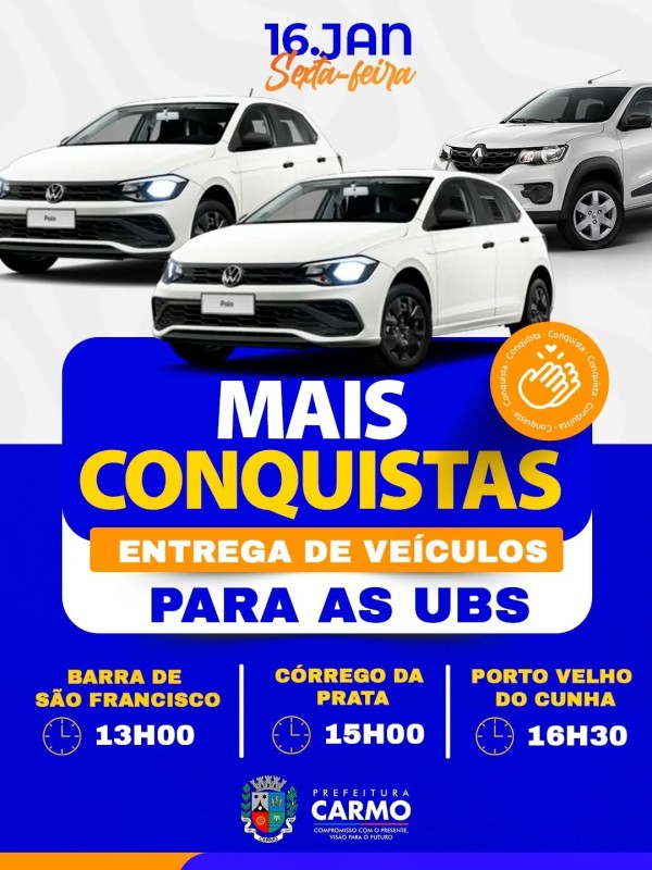 A Prefeitura Municipal de Carmo convida a popula&ccedil;&atilde;o para celebrar mais um importante avan&ccedil;o na &aacute;rea 