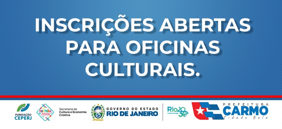 Inscrição abertas para Oficinas Culturais.