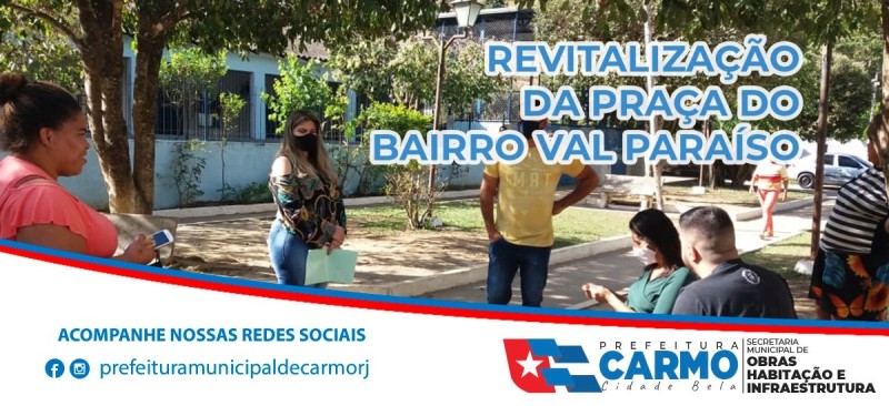 A Secretaria Municipal de Obras, Habitação e Infraestrutura agradece a população do Val Paraíso por terem comparecido à reunião e aprovado o projeto de reforma e revitalização da praça do bairro.