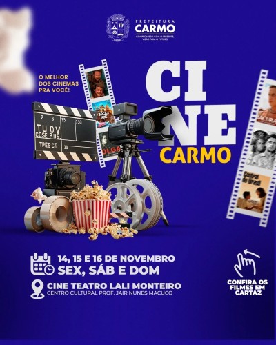 A Prefeitura Municipal de Carmo, por meio da Secretaria Municipal de Cultura e Turismo, convida você