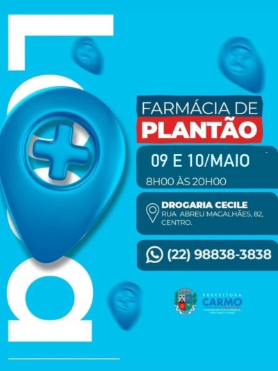 ⚠️ Aten&ccedil;&atilde;o! O plant&atilde;o deste final de semana &eacute; da Drogaria Cecile.