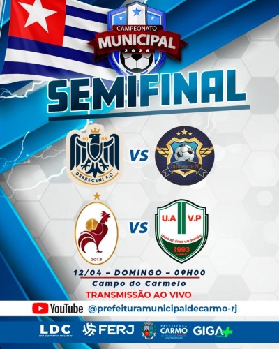Chegou a hora das semifinais! O Campeonato Municipal entra na sua fase decisiva e agora restam apena
