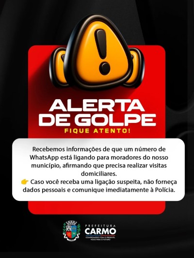 ⚠️ ALERTA DE GOLPE — FIQUE ATENTO! A Secretaria Municipal de Assistência Social recebeu informações