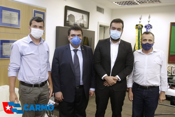 Prefeito Sérgio Soares e Vice Samuel do Romão participam de uma audiência junto com o Governador Claudio Castro